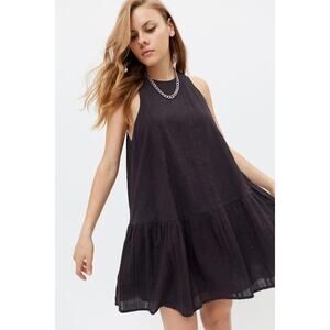 Urban Outfitters Women's Black Gauze Sleeveless Flowy Mini Shift Dress Size S